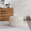 Contemporary Ottoman With Tonal Piping And Button Tuft Design - Beige - Image 5