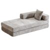 Floor Couch, Compression Sofa, Convertible Floor Sofa Bed & Pillow Back Support Armrest - Light Gray - Image 17