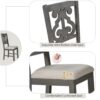 Retro Style 5 Piece Round Dining Table And Chair Set With Unique Legs And Hollow Chair Back - Gray - Image 8