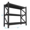3 Tier Industrial Shelving Rack, Heavy Duty Shelving Unit Adjustable - Black - Image 3
