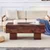 Modern Simple Colored Texture Sticker Coffee Table - Walnut - Image 4