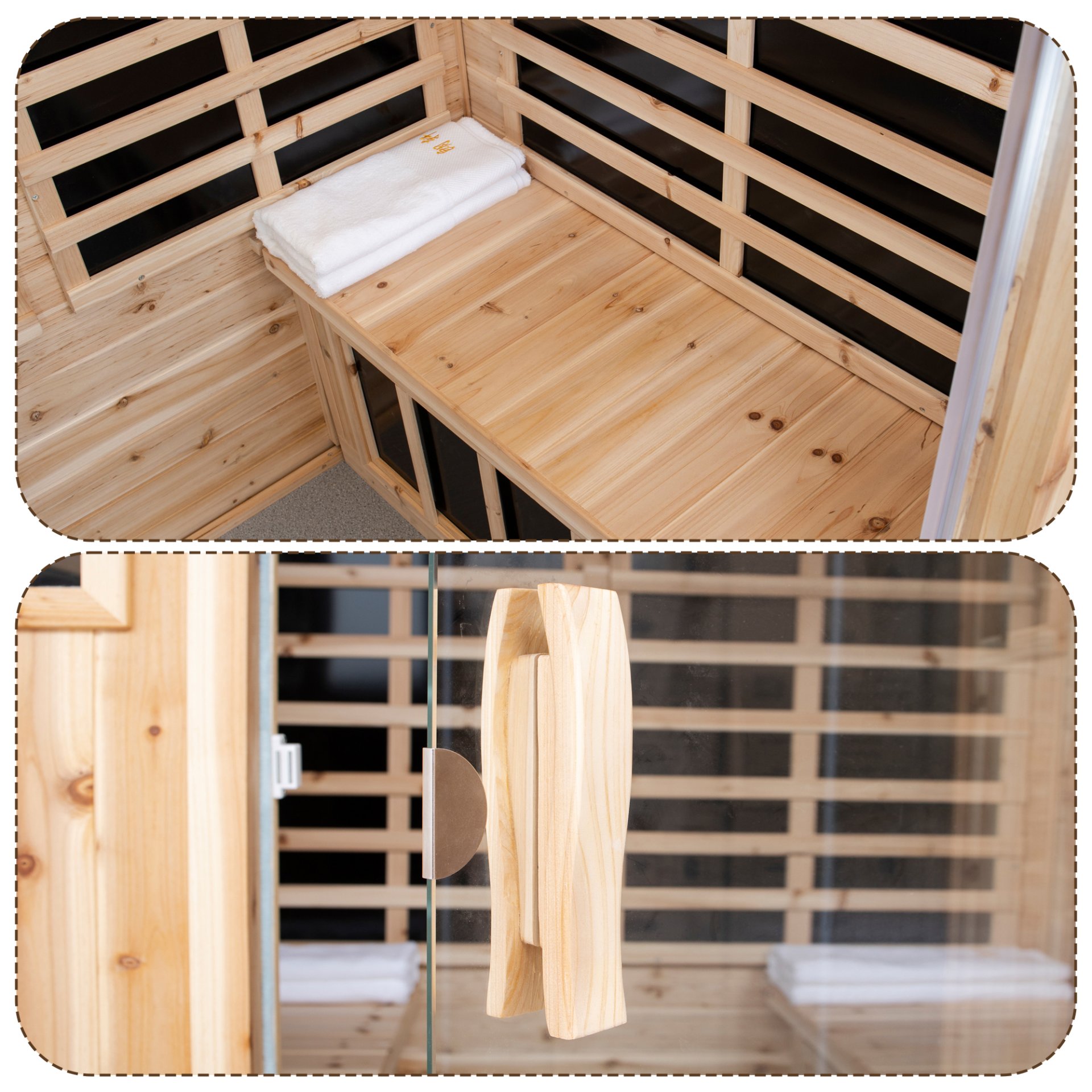 4 Person Old Fir Far Infrared Outdoor Sauna Room - Natural - Image 10