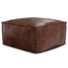 Sheffield - Coffee Table Pouf - Distressed Brown - Image 2