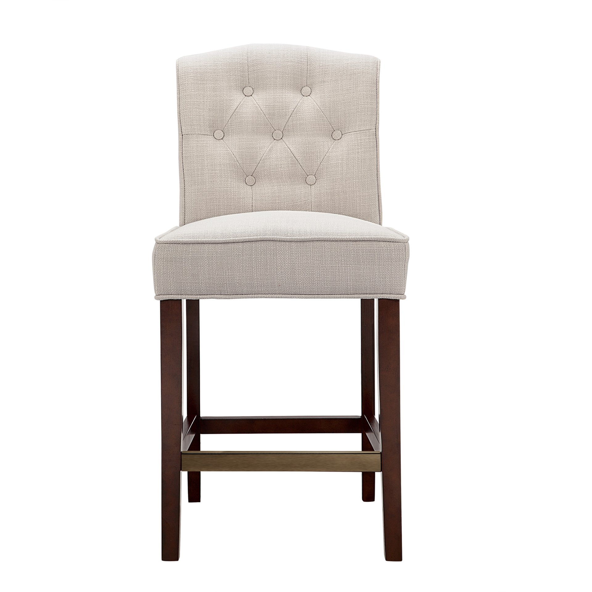 Tufted Counter Stool With Button Tufted Back - Tan - Image 4