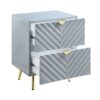 Gaines - High Gloss Nightstand - Gray - Image 3