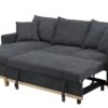 Colton - Woven Reversible Sleeper Sectional Sofa With Storage Chaise - Dark Gray - Image 3