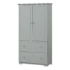 Wide Bathroom Storage Cabinet, Freestanding Storage Cabinet With Two Drawers And Adjustable Shelf, MDF Board With Painted Finish - Gray - Image 12