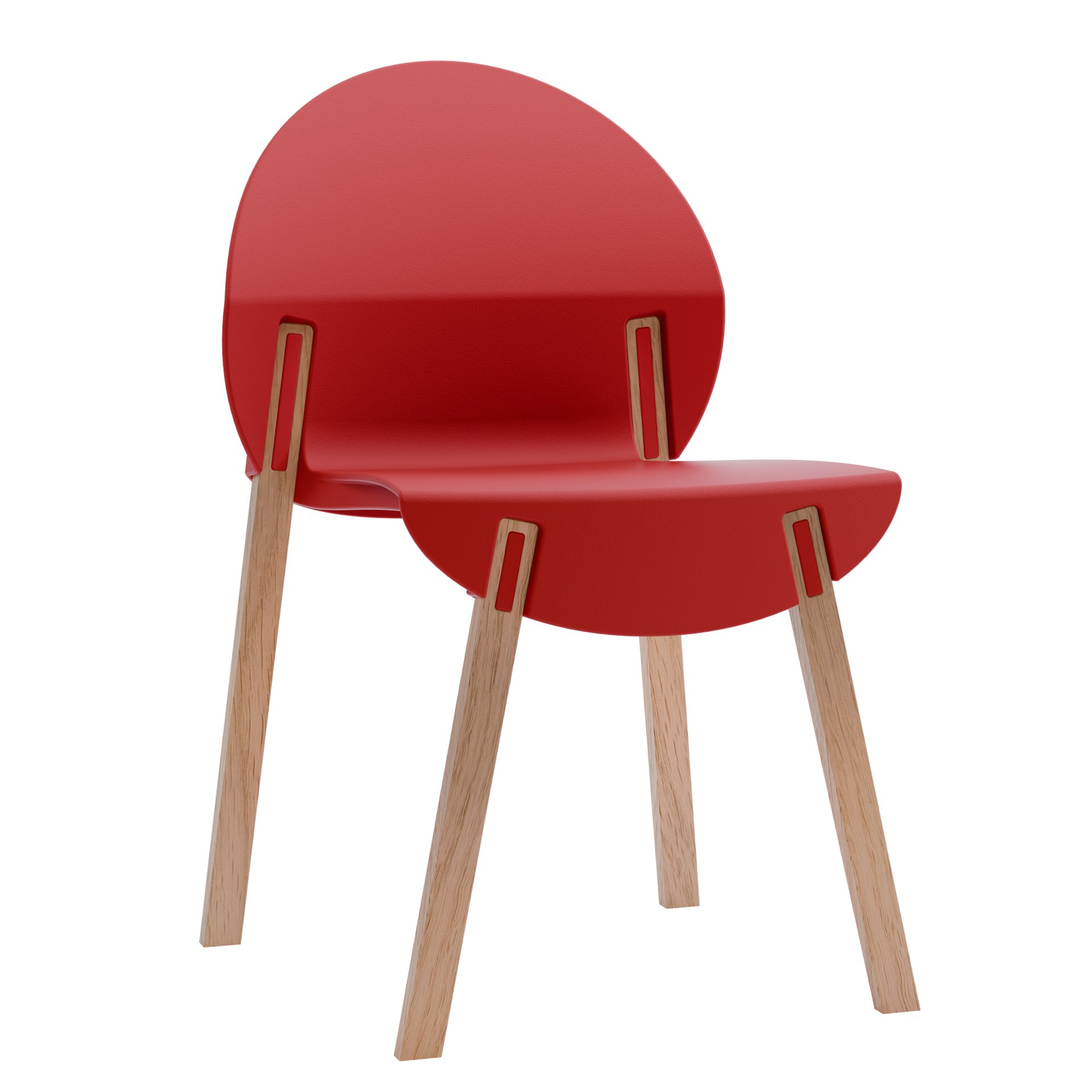 4 Piece Set Of Single Chairs With Table - Crimson Red / White - Image 15