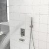 12" Ceiling Mount Square Shower System With Waterfall Tub Spout And Handheld Shower - Brushed Nickel - Image 6