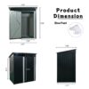 Tc53Bl Outdoor Metal Storage Shed Transparent Plate - Black - Image 9