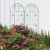 2 Pack Metal Garden Trellis Rustproof Trellis For Climbing Plants Outdoor Flower Support - Green - Image 9
