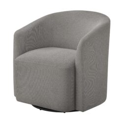 Ardena - Swivel Barrel Chair With Pocket Coil Seat In Durable Polyester / Nylon Blend - Gray