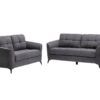 Callie - Woven Fabric Living Room Sofa, Loveseat (Set of 2) - Gray - Image 7