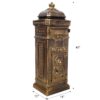 Mailboxs Residential The Court Large Capacity Letter Box, Outdoor Rainproof Postbox, Copper Color, Cast Aluminum - Copper - Image 3