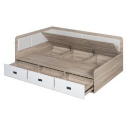 Full Size Daybed With 3 Drawers And 3 Storage Compartments - Nature / Beige