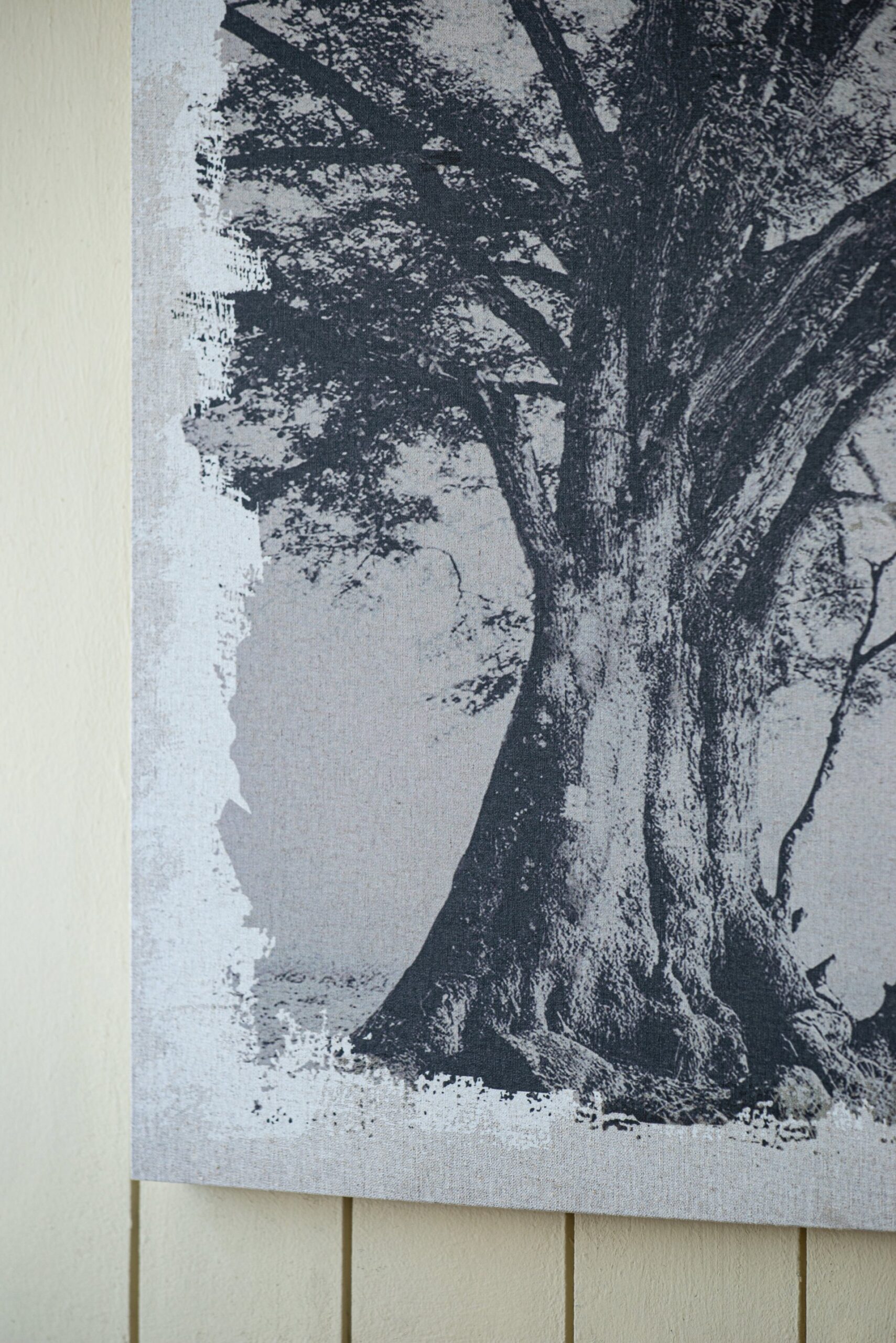Large Arboreal Shelter Canvas Art Print, Traditional Style Floral Wall Art, Home Decor Accent Piece - Gray / White Matte - Image 7