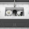 32" Undermount Workstation Single Bowl Kitchen Sink Rectangular Deep Bas With Dual Mount Installation - White - Image 6