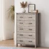 Titeca - Contemporary 5 Drawer Dresser - Oak - Image 5