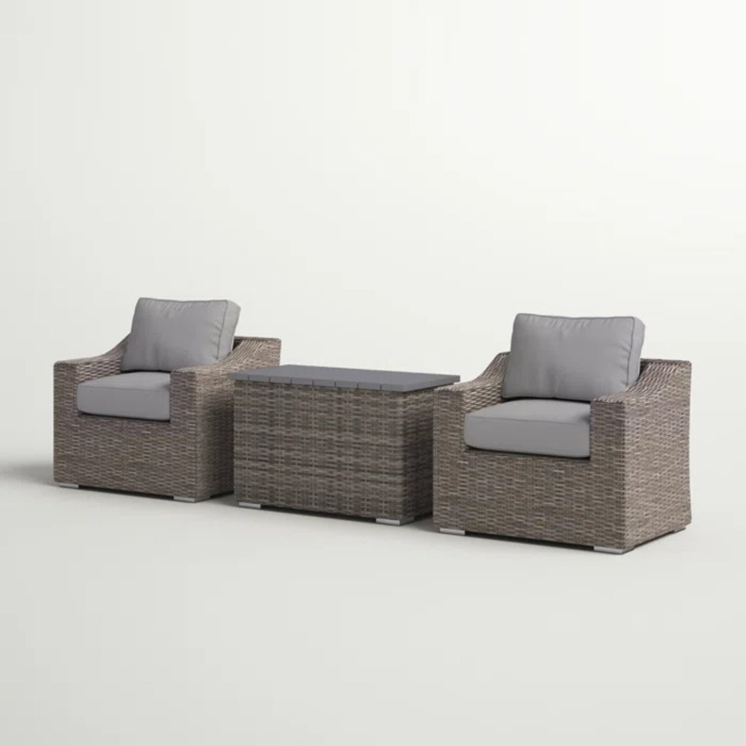Chic 2 Person Seating Group With Cushions Ideal For Cozy Outdoor Gatherings - Gray Mix - Image 4