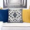 Dora - Vintage Vine Pillow Cover With Matching Back - Grey - Image 6