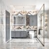 48X36" LED Bathroom Mirror, 3000-6000K Gradient Front And Backlit LED Mirror For Bathroom, 3 Colors Dimmable, Ip54 Enhanced Anti-Fog, Hanging Plates Wall Mount Lighted Mirror (Only Mirrors, Not Cabinets) - Silver - Image 2