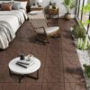 Stone Style 12" Patio Deck Tiles Diy Interlocking Floor Tiles, 44 Pieces - Red Brown - Image 6