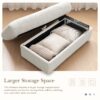 Oversized Chaise Lounge Indoor Rabbit Fur Sofa Bed With Storage Ottoman And Armrests Cup Holders With Deep Seat - Beige - Image 21