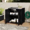 Outdoor Movable Kitchen Sink Patio Modular Kitchen Sink Station With Cabinet For Garden, Patio, Backyard - Matte Black - Image 2