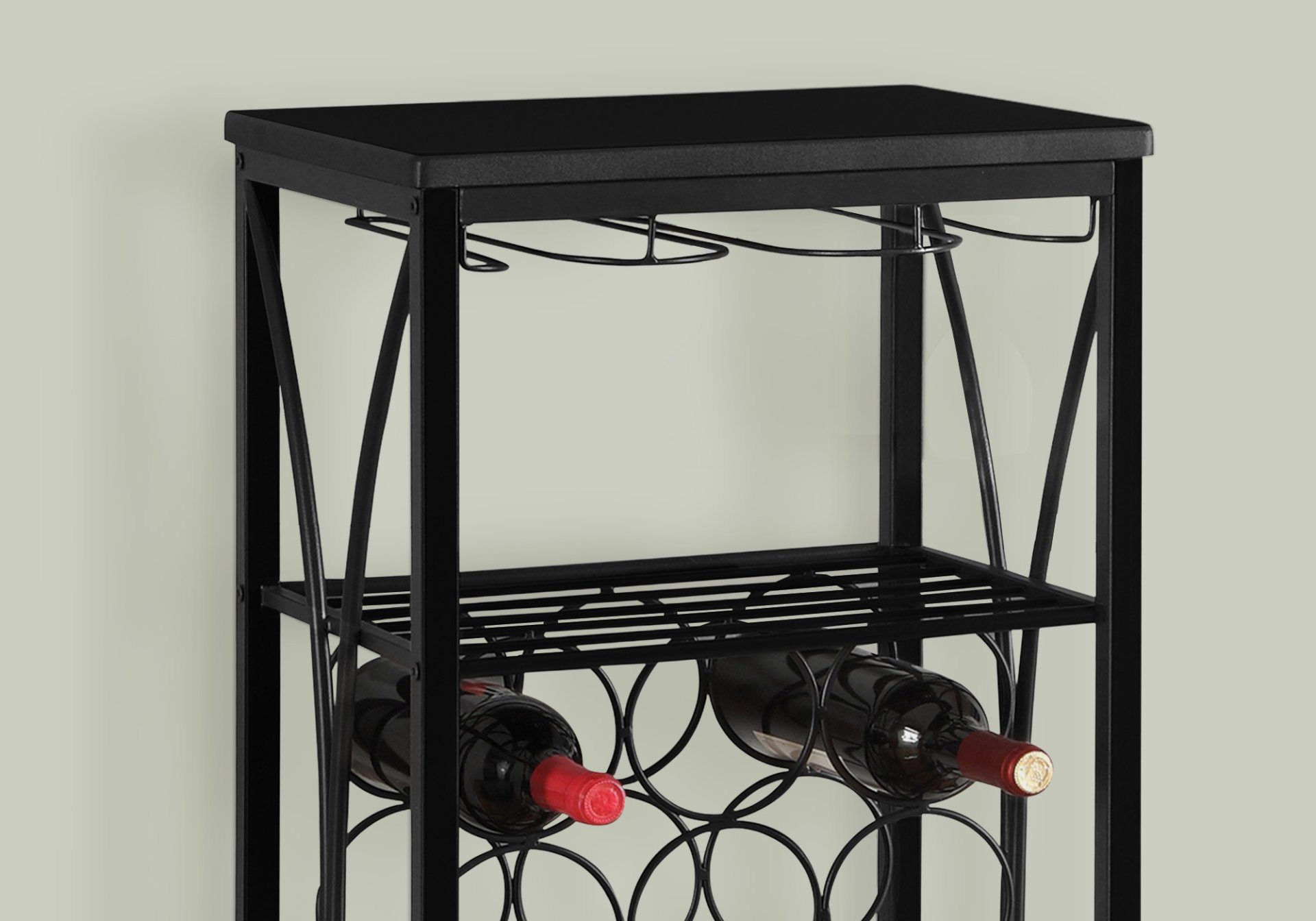Home Bar, Wine Rack, Transitional - Black - Image 3