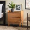 Mid-Century Modern 2 Drawer Nightstand Caramel - Caramel - Image 4