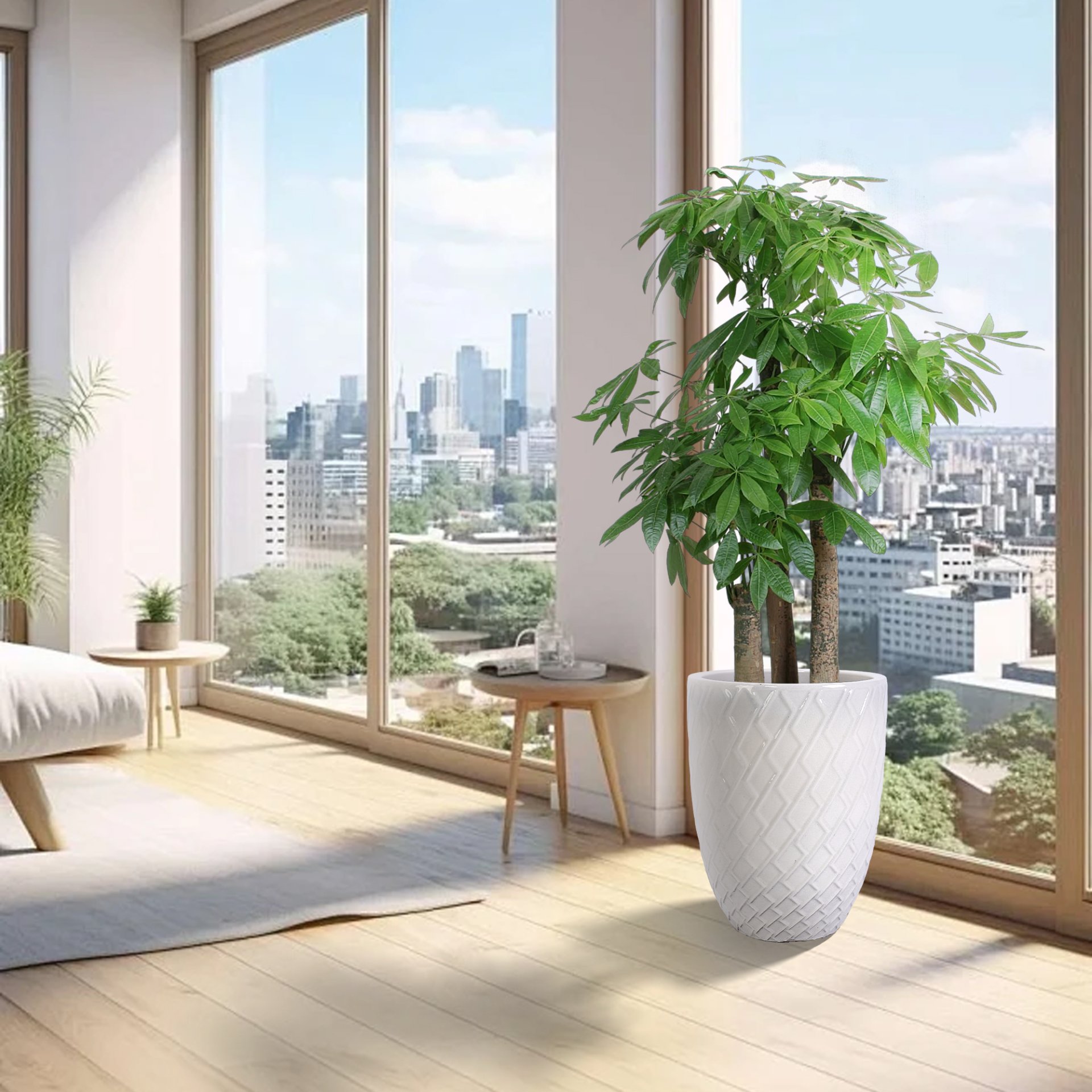 Ceramic Flowerpot, Planter For Patio, Garden, Windowsill - Milk White - Image 2