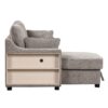 Pull Out Sleeper Sofa L-Shaped Couch Convertible Sofa Bed With Storage Chaise, Storage Racks And USB Ports - Light Brown - Image 23