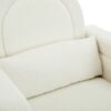 Accent Rocking Chair With Curved Back & Pillow, Base, Ultimate Comfort For Living Room Or Nursery - Cream White - Image 15