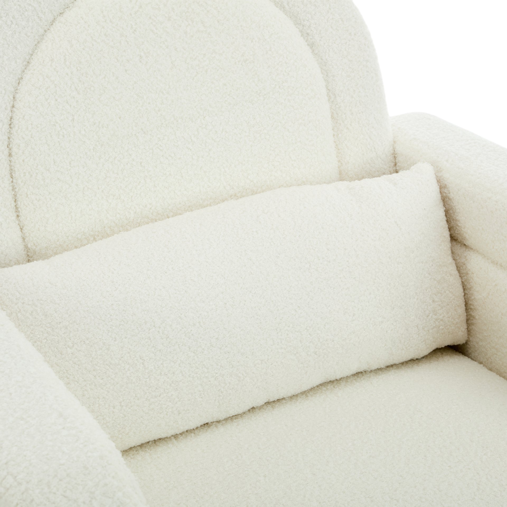 Accent Rocking Chair With Curved Back & Pillow, Base, Ultimate Comfort For Living Room Or Nursery - Cream White - Image 15