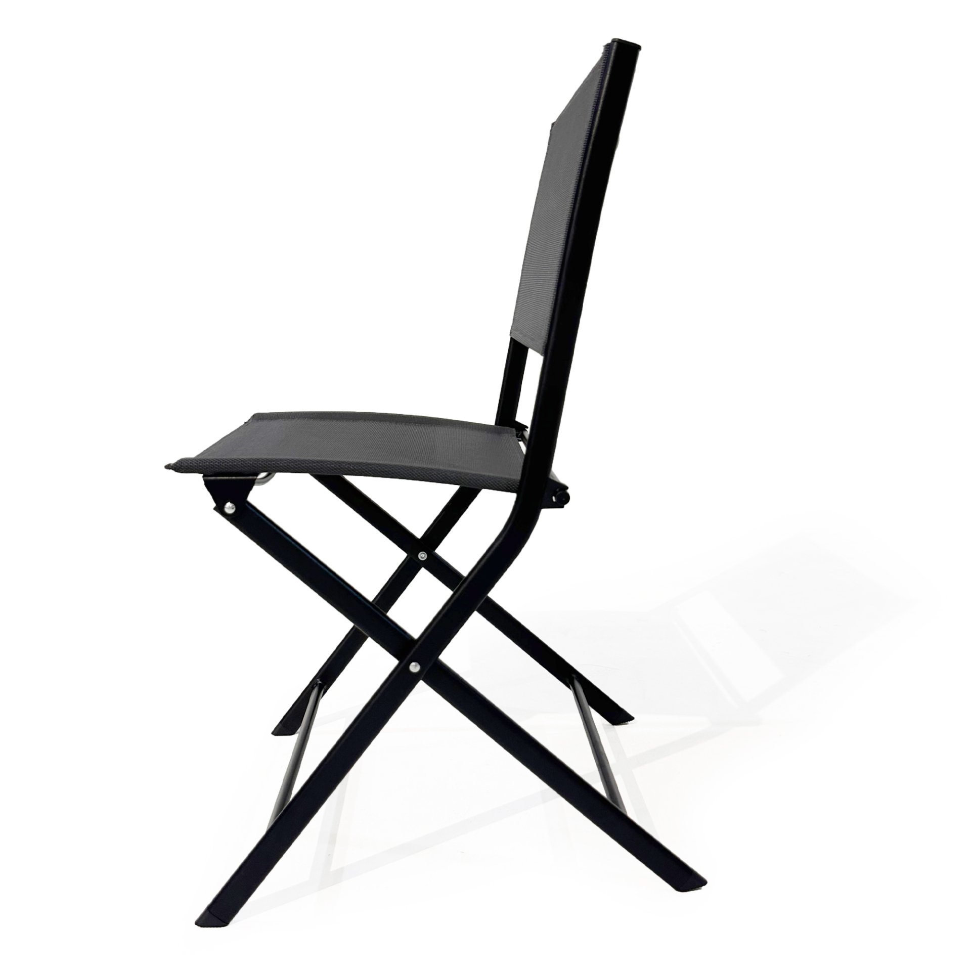 3 Piece Patio Bistro Set, Patio Set Of Foldable Patio Table And Chairs, Outdoor Patio Furniture Sets - Black - Image 3