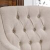 Accent Chair, Living Room Chair, Footrest Chair Set With Vintage Brass Studs, Button Tufted Upholstered Armchair For Living Room, Comfy Reading Chair For Bedroom, Reception Room - Beige - Image 10