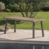 Acacia Wood Dining Table With Slat Design - Gray / Rustic Metal - Image 4