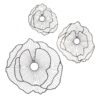 Metal Flowers Wall Decor, Transitional Wall Floral Sculpture For Foyer Porch Hallway Entrance (Set of 3) - Gold - Image 2