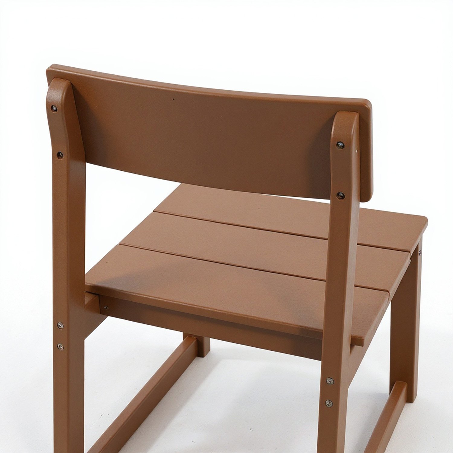 7 Piece Outdoor Dining Set For 6, Table With Umbrella Hole & 6 Armless Chairs For Backyard - Brown - Image 10