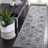 Marfi - 2' X 8' Oriental Runner Rug - Blue / Silver - Image 2