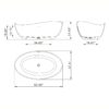 63" Freestanding Solid Surface Soaking Bathtub For Bathroom - Black - Image 3