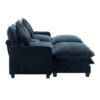 Contemporary Chenille Upholstered Sectional Sofa With Ottomans, USB Ports, Cup Holders & Storage - Blue - Image 19
