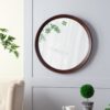 Transitional Decor Style Mango Wood Wall Mirror Wall Decor With Frame Of Solid Mango Wood For Bathroom, Entryway Console Lean Against Wall - Dark Brown - Image 10