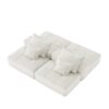 Modern Oversized Modular Sectional Sofa With 2 Ottoman And 2 Seat, Sparkling Chenille Fabric Soft Cushion Sofa With 4 Pillows, 4 Pieces Diy Combination Tufted Sofa, No Assembly Required - Beige - Image 21