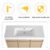 Modern Freestanding Bathroom Vanity With White Resin Sink & Soft Close Cabinet Doors - Oak - Image 8