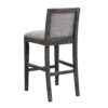Bar Stools (Set of 2), Rubber Wood Frame, Retro Bar Chairs Suitable For Kitchen Island - Black / Gray - Image 7