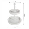 Two Tiered Round Wooden Tray - White - Image 8