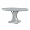 5 Piece Dining Set Retro Extendable Round Table And 4 Chairs For Kitchen Dining Room - Antique Gray Oak - Image 15