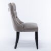 Nikki - Modern, High-End Tufted Solid Wood Contemporary Velvet Upholstered Dining Chair With Wood Legs Nailhead Trim (Set of 2) - Gray - Image 5