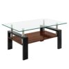 Modern Rectangular Coffee Table With Tempered Glass Top Layer, Table For Living Room - Transparent - Image 9